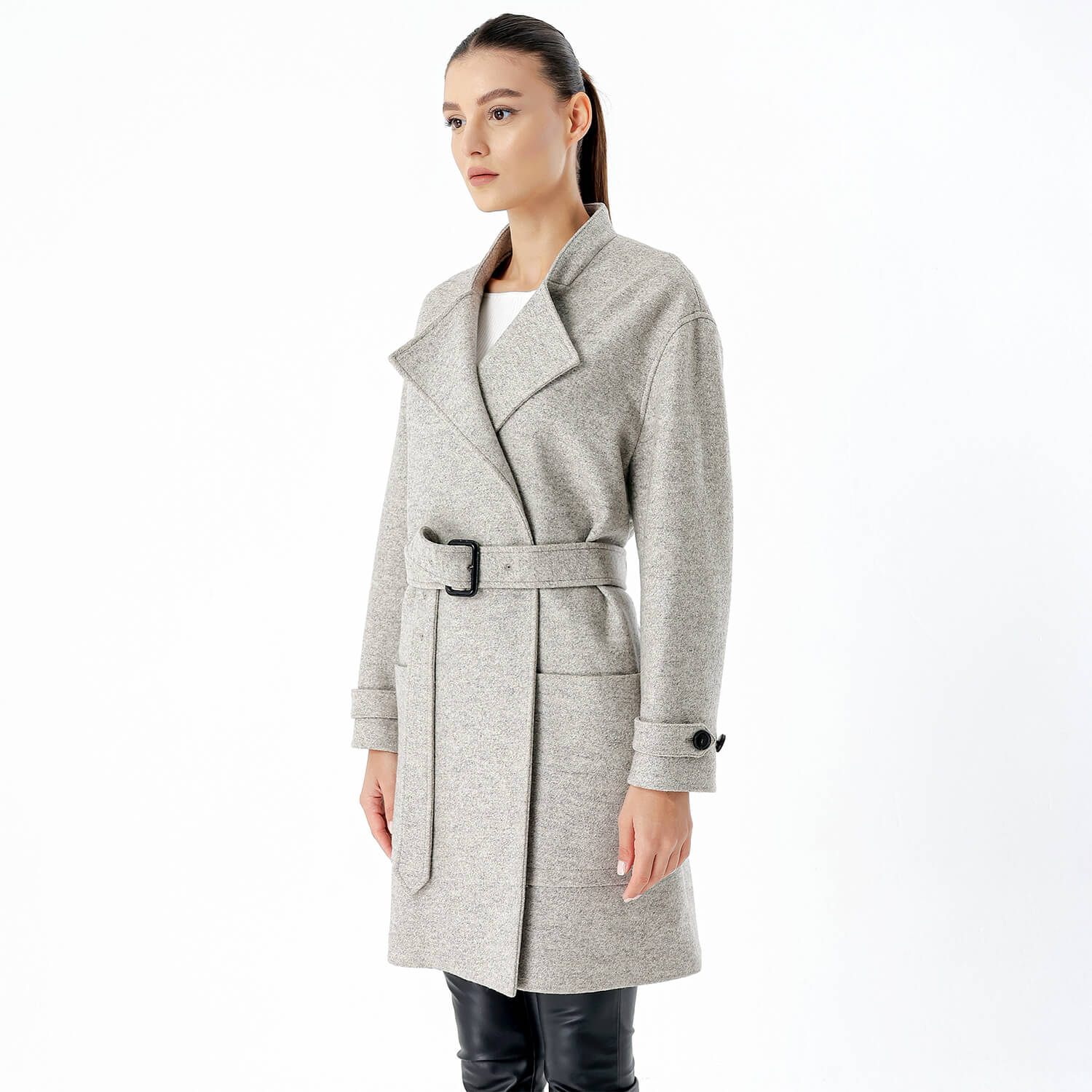 Burberry - Grey Wool Midi Coat
